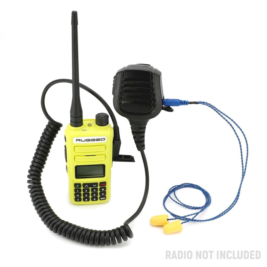Waterproof Hand Speaker Mic and Mono Earbuds BUNDLE