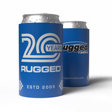 Load image into Gallery viewer, Rugged 20-Year Anniversary Koozie - Blue