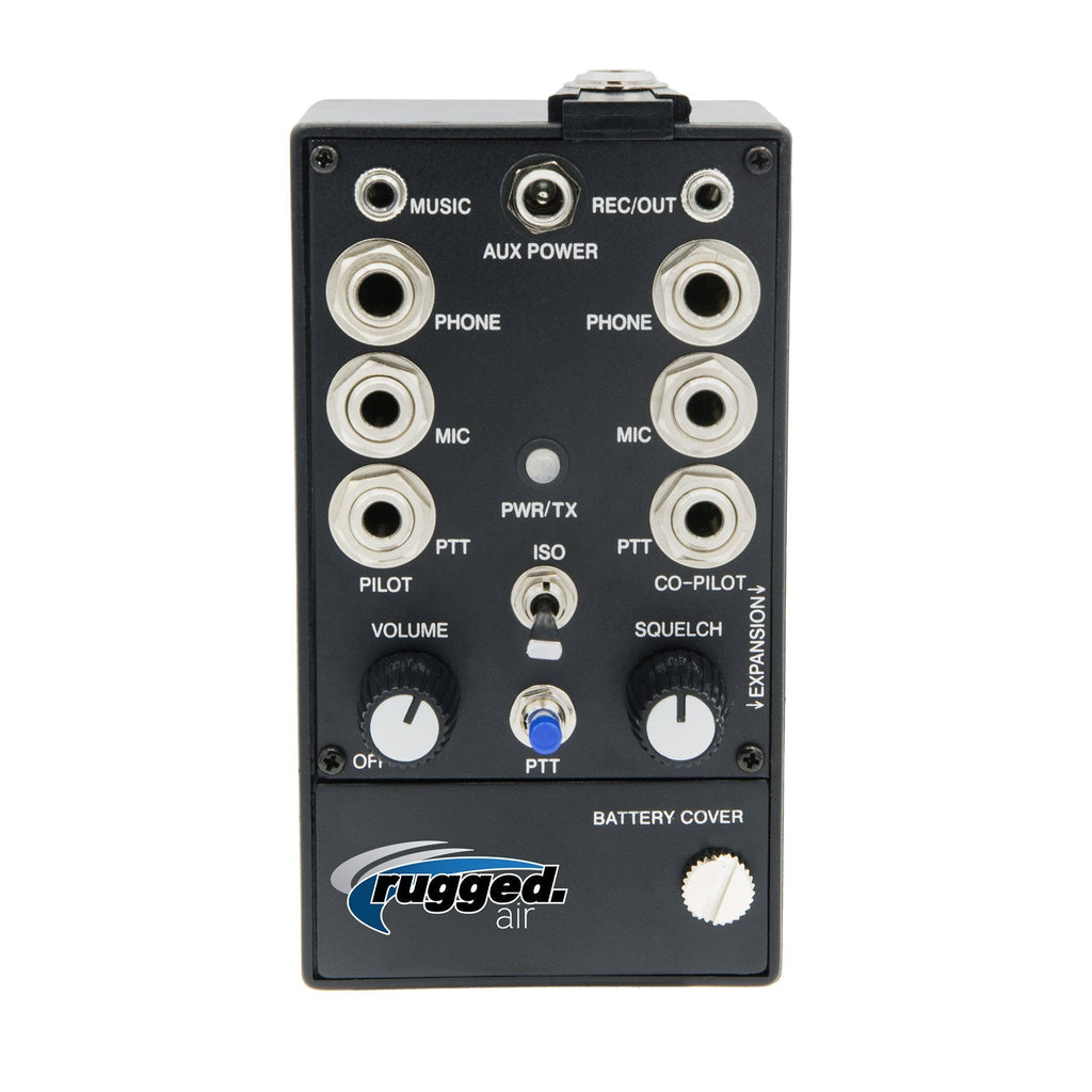 Rugged Air RRP2EX 2 Place Expandable General Aviation Pilot Intercom