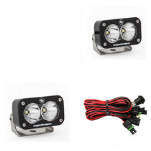 Load image into Gallery viewer, Baja Designs S2 Pro LED lights with mounting brackets and wiring harness for enhanced visibility in offroad conditions.