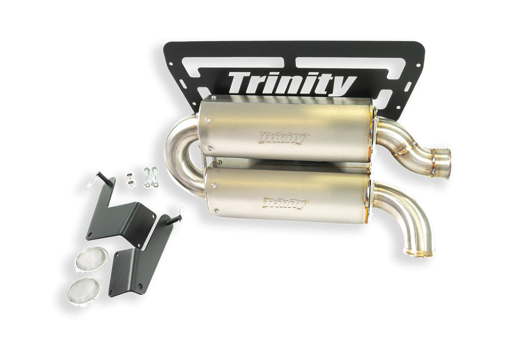 Trinity Racing 2024+ RZR XP1000 Dual Quiet Muffler Slip-On (Single Outlet)