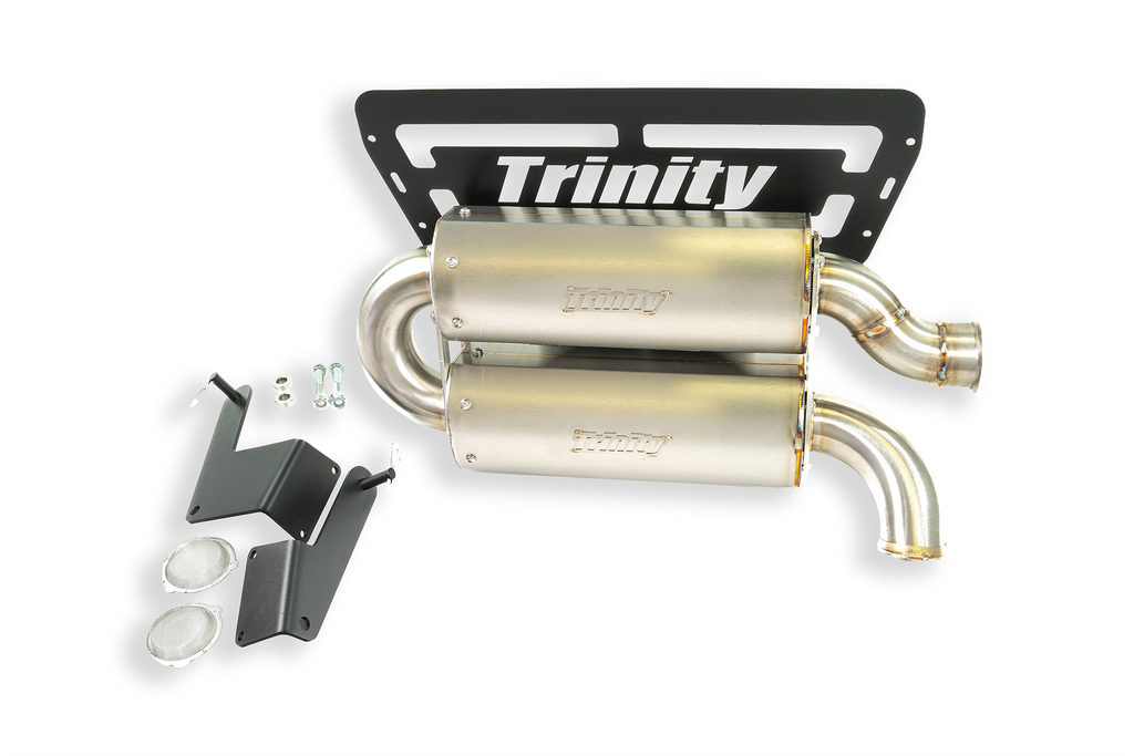 Trinity Racing 2024+ RZR XP1000 Dual Quiet Muffler Slip-On (Single Outlet)