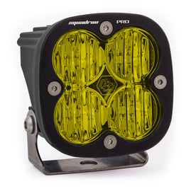 Baja Designs Squadron Pro Black LED light pod with amber wide cornering pattern for enhanced visibility and off-road performance.