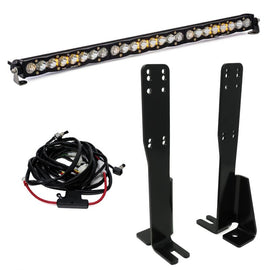 Baja Designs 30-inch grille mount kit for 2014-2019 Toyota 4Runner, includes light bar, brackets, and wiring harness.