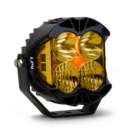 Baja Designs LP4 Pro Driving/Combo LED light in amber, featuring a robust design and dual lens for enhanced visibility.