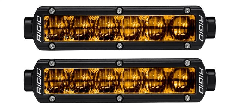 RIGID Industries 6in SR-Series Pro Dot / SAE Fog Lights (Pair) - Selective Yellow