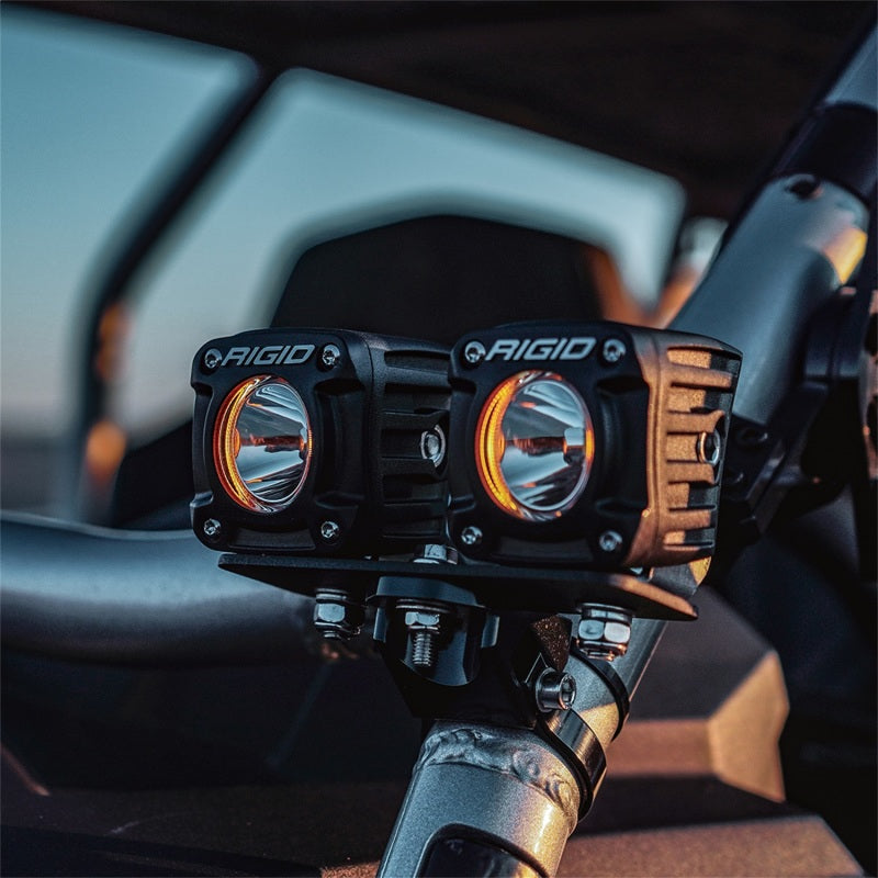 RIGID Industries Revolve Pod w/Amber Trim Ring - Pair