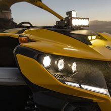 Load image into Gallery viewer, Baja Designs 2024+ Can-Am Maverick R S1 Headlight Kit showcasing bright, hexagonal headlights on a yellow UTV.