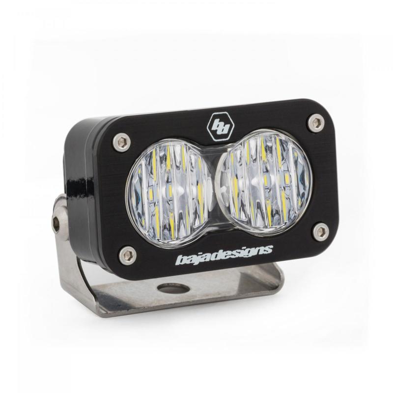 Baja Designs S2 Pro Wide Driving Pattern LED work light with clear lens and durable black housing, ideal for offroad use.