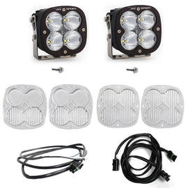 Baja Designs 2021+ Ford Bronco A Pillar Light Kit XL Sport Spot includes two lights, lenses, and wiring for enhanced visibility.