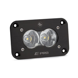 Baja Designs S2 Pro flush mount LED work light with clear lenses and durable black housing for offroad applications.