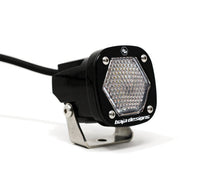Load image into Gallery viewer, Baja Designs S1 Work/Scene LED light with a mounting bracket, featuring a compact design and hexagonal lens.