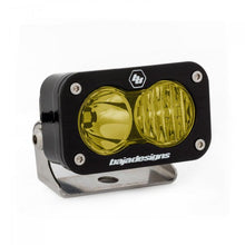 Load image into Gallery viewer, Baja Designs S2 Pro Amber LED driving light with a compact design, featuring dual lenses and a sturdy mounting bracket.