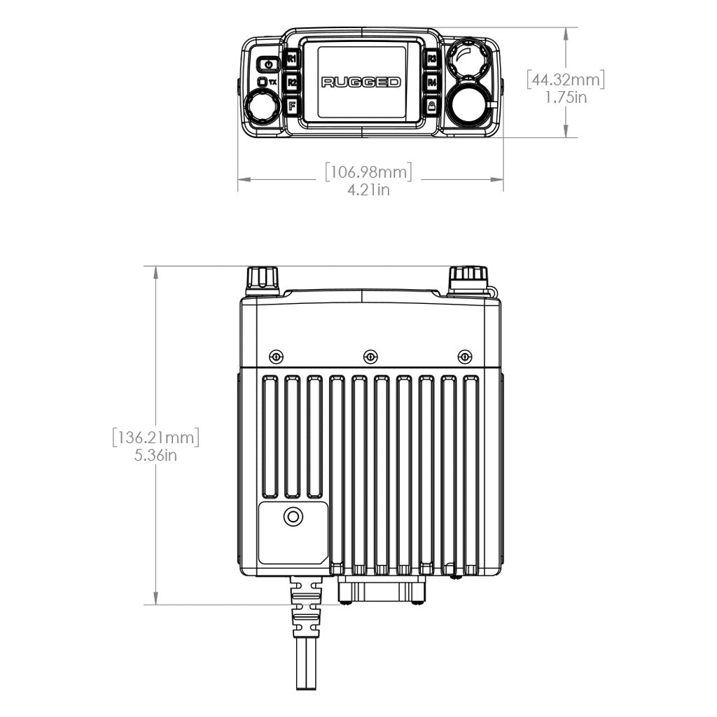 Rugged GMR25 Waterproof GMRS Mobile Radio