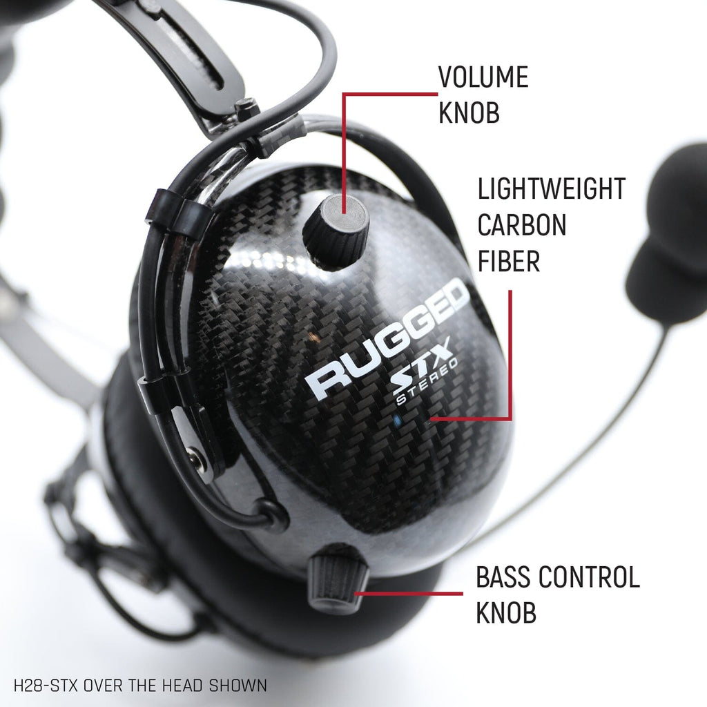 AlphaBass Carbon Fiber Stereo Headset with Bass Boost and Volume Control (OTH and BTH)