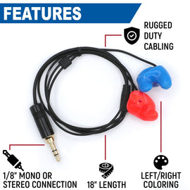 Challenger Semi-Custom Molded Ear Bud Speakers with 1/8