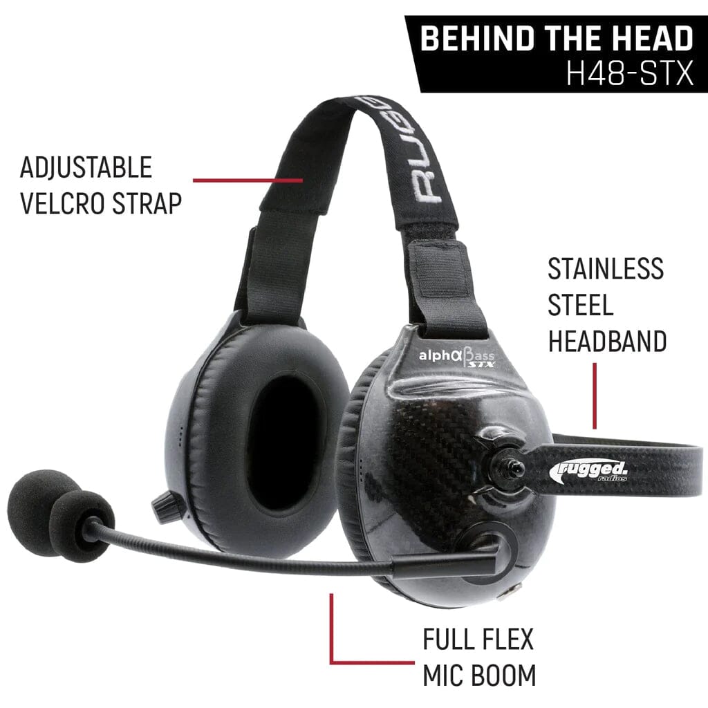 AlphaBass Carbon Fiber Stereo Headset with Bass Boost and Volume Control (OTH and BTH)