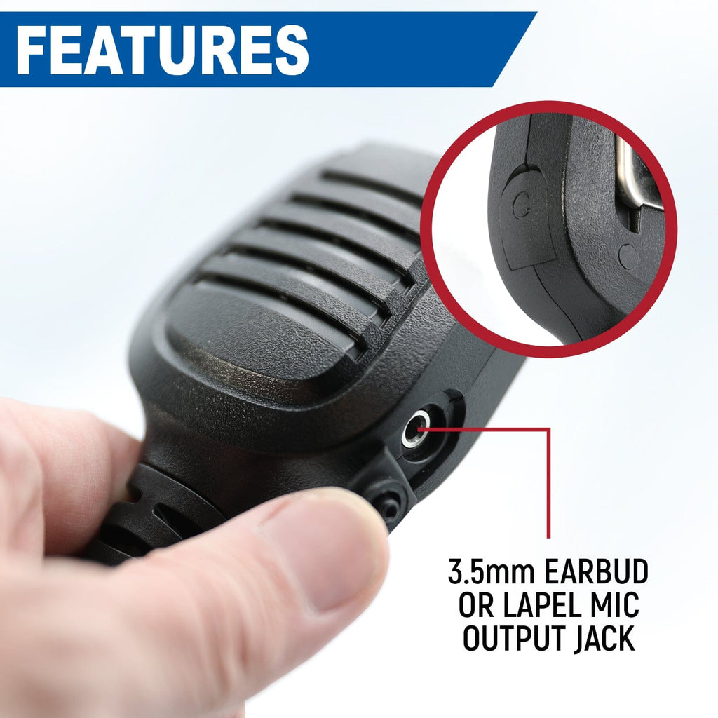 Waterproof Hand Speaker Mic and Mono Earbuds BUNDLE
