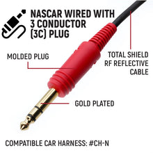 Load image into Gallery viewer, 3C NASCAR Wired Coil Cord Helmet Kit with Mic and 3.5mm Jack