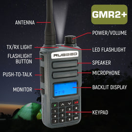 Rugged GMR2 PLUS - GMRS and FRS Two Way Handheld Radio