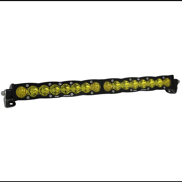 Baja Designs S8 20-inch LED light bar with yellow lenses, designed for offroad and overland vehicles.